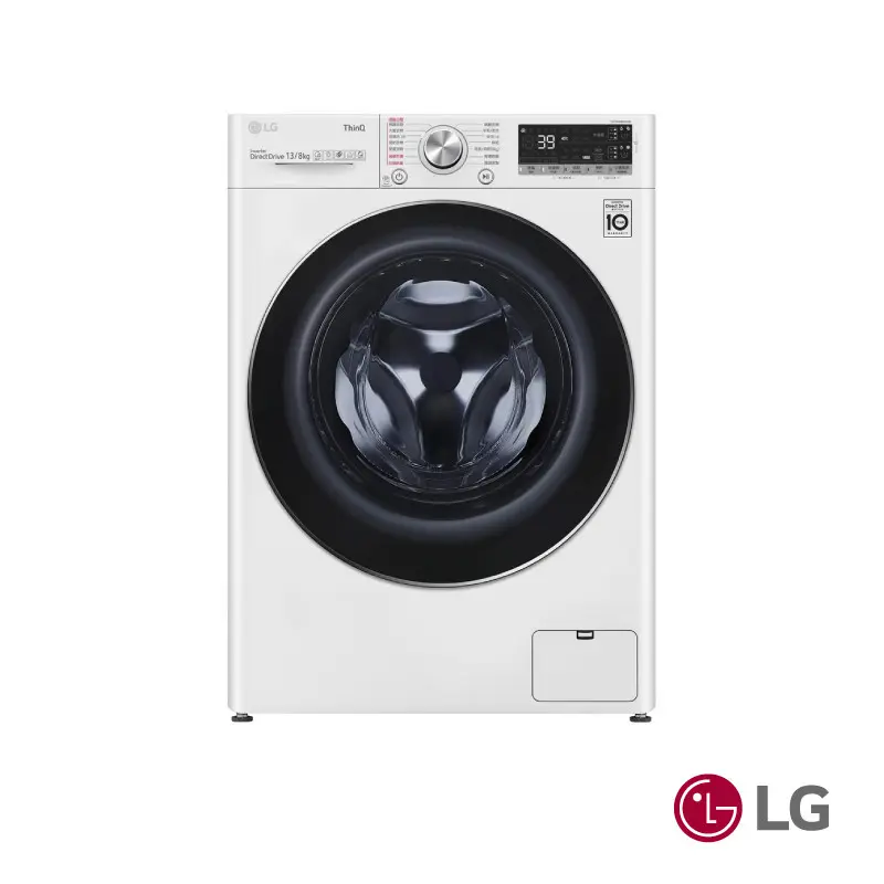 LG13KG蒸氣洗脫烘滾筒洗衣機白  WD-S13VDW