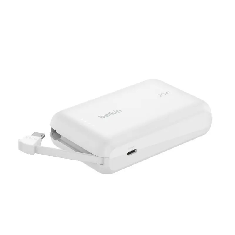 Belkin 10000mAh 自帶線行動電源【白】  BPB021FQWH